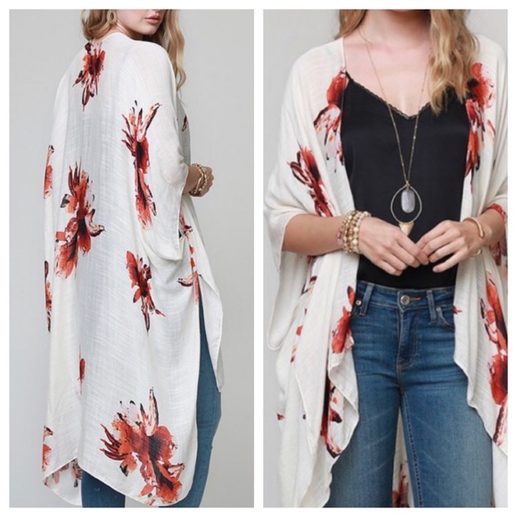 Floral Print Kimono - Picture 10 of 15